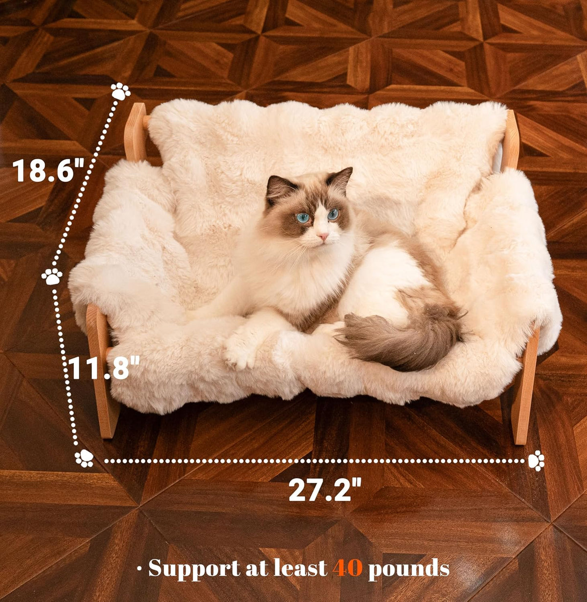 Wooden Raised Kitty Sofa